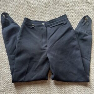 Ski West Black Ribbed Stirrup Ski Pants Women Size 12 Long Winter Gear Skiing